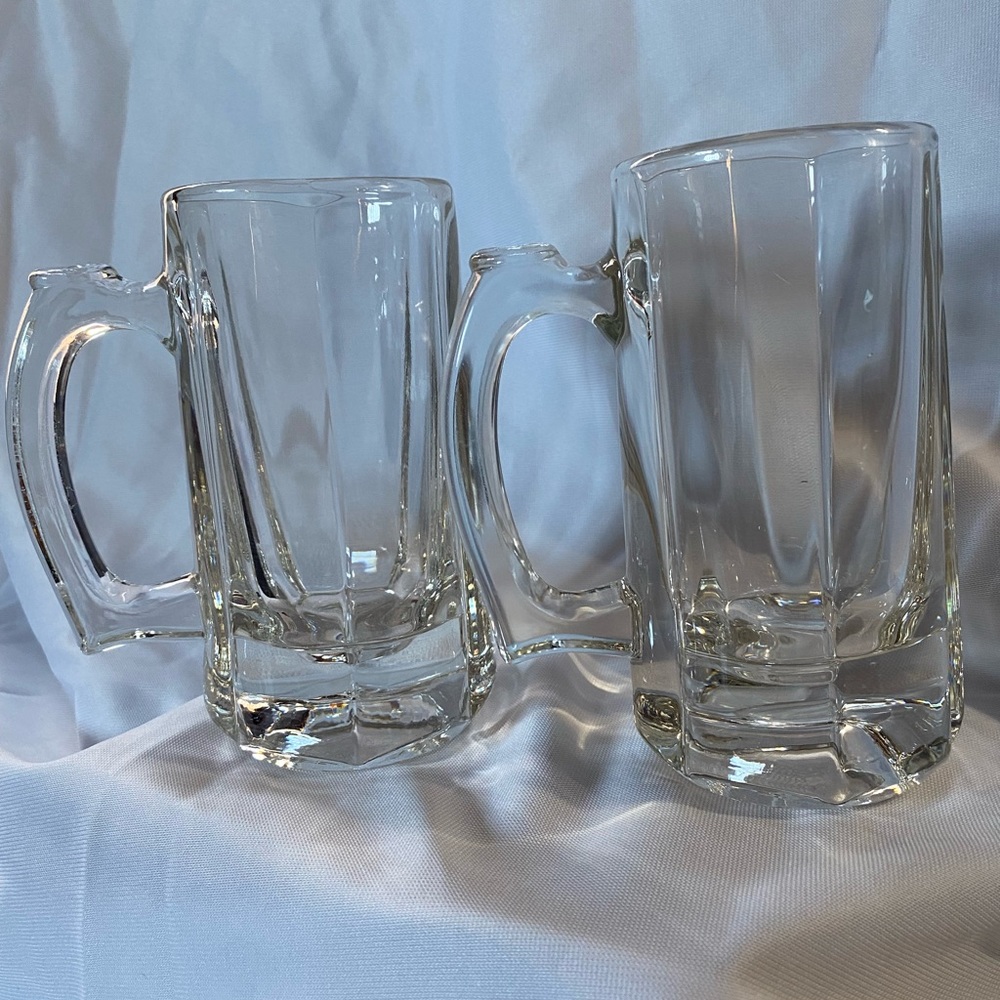 Vintage Libbey 46 engraved Beer Mugs
